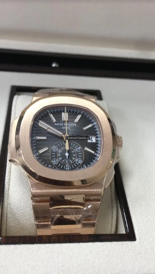 Alternative view of Patek Philippe Nautilus 5980/1r-001 40.5MM Rose Gold Case Automatic