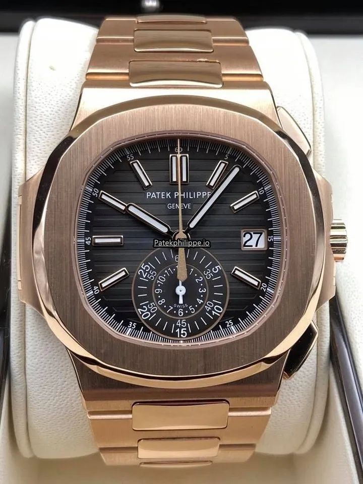 Alternative view of Patek Philippe Nautilus 5980/1r-001 40.5MM Rose Gold Case Automatic