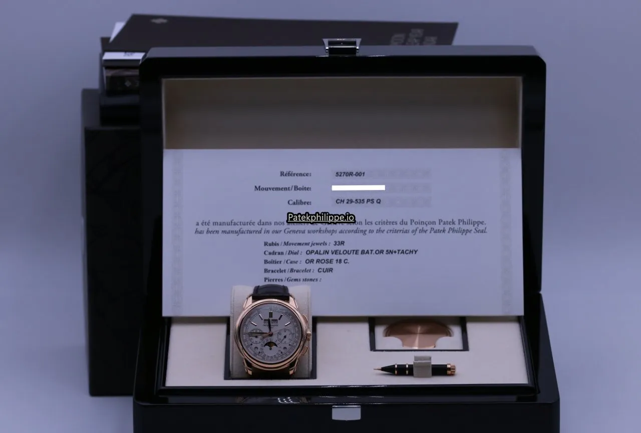 Alternative view of Patek Philippe Perpetual Calendar 5270r-001 41MM Rose Gold Case Manual Winding