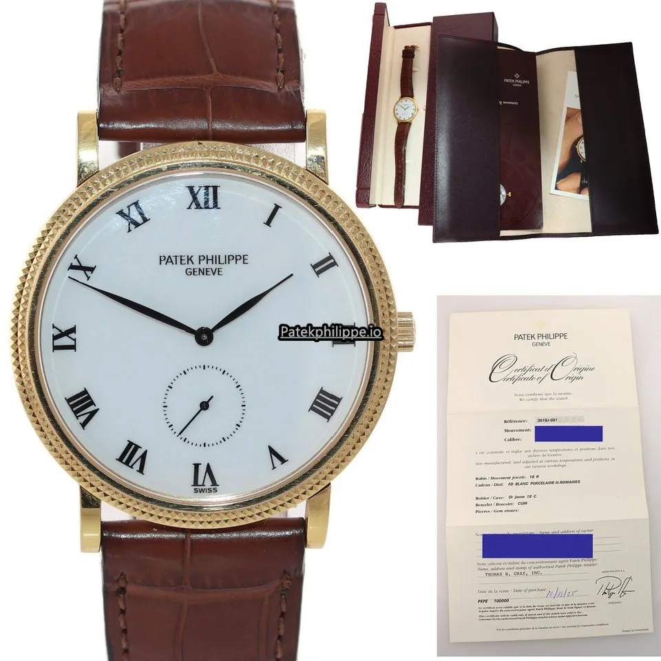 Patek Philippe Calatrava 33MM Yellow Gold Case Manual Winding