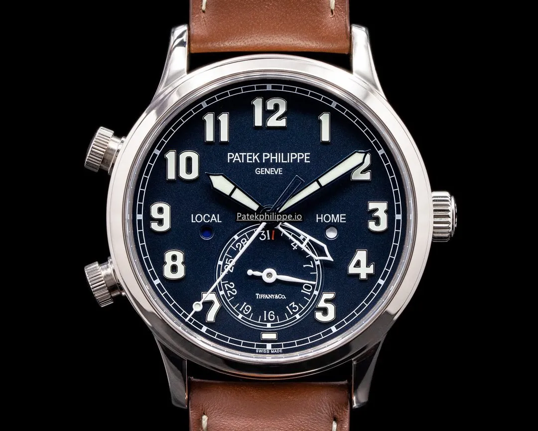 Patek Philippe Travel Time 5524g-001 Tiffany 11MM White Gold Case Automatic