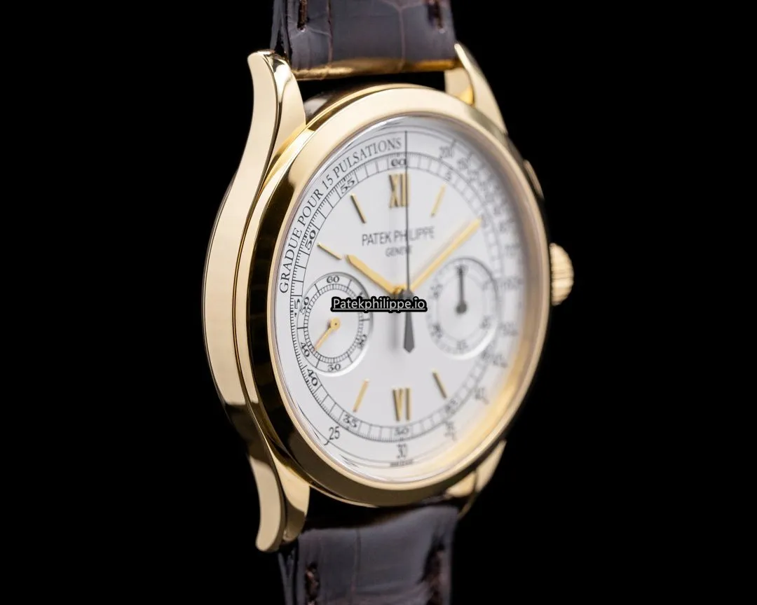 Alternative view of Patek Philippe Chronograph 5170j-001 9MM Yellow Gold Case Manual Winding
