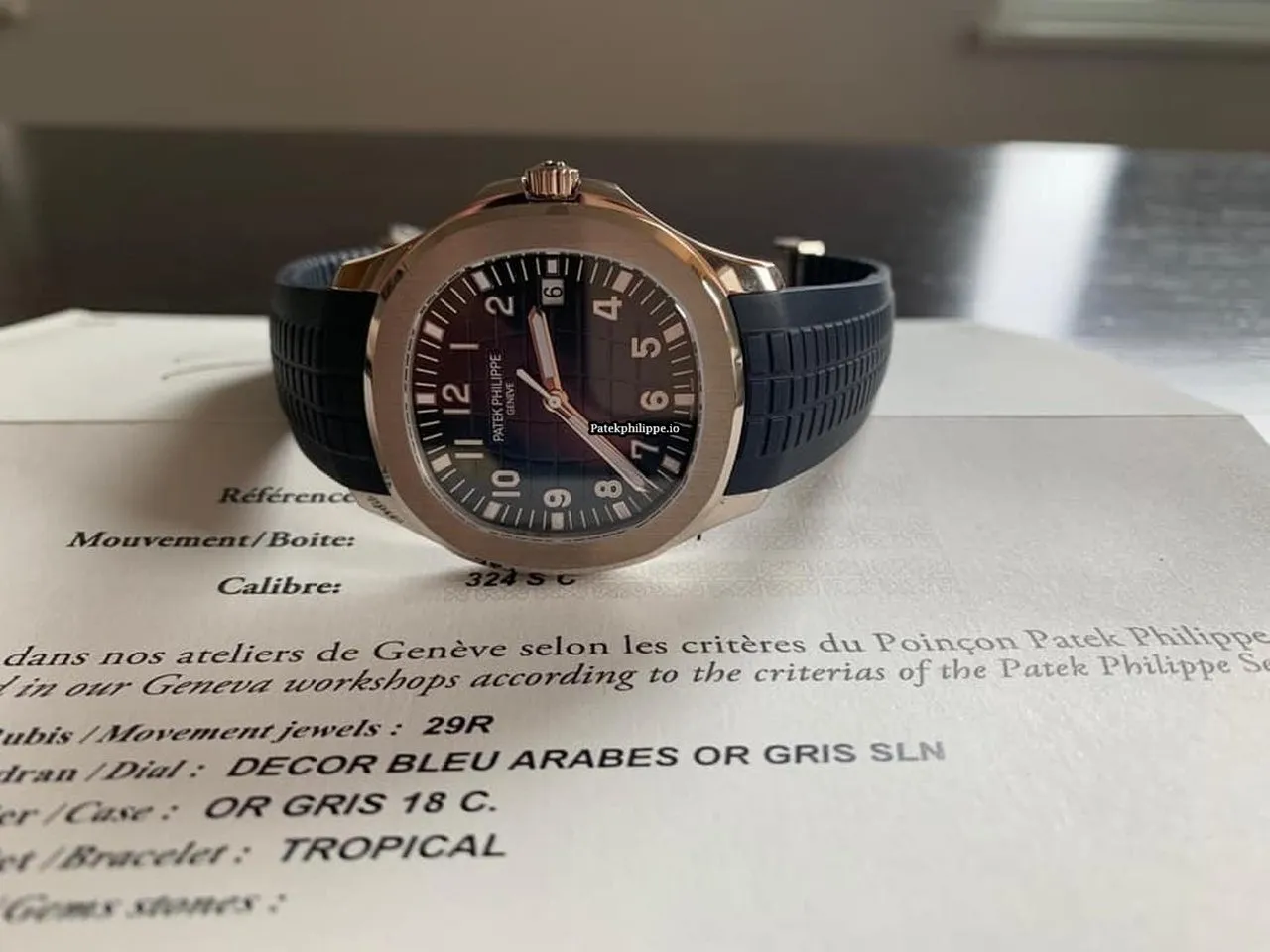 Alternative view of Patek Philippe Aquanaut 5168g-001 42.2MM White Gold Case Automatic