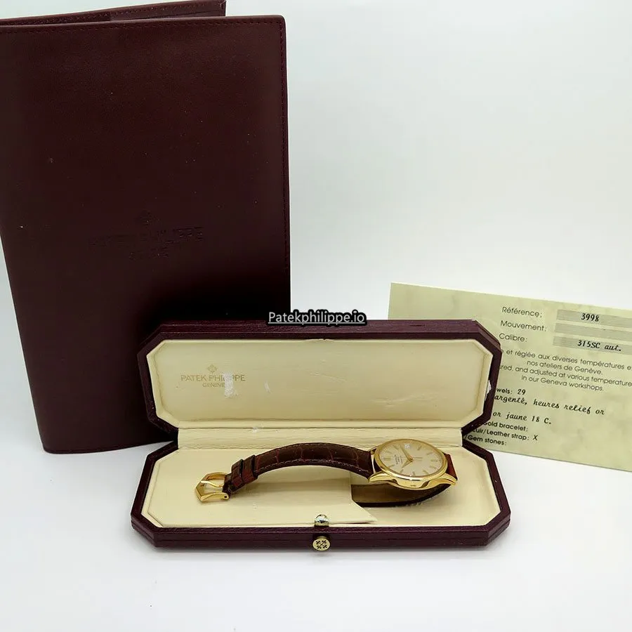 Alternative view of Patek Philippe Calatrava 3998j 34MM Yellow Gold Case Automatic
