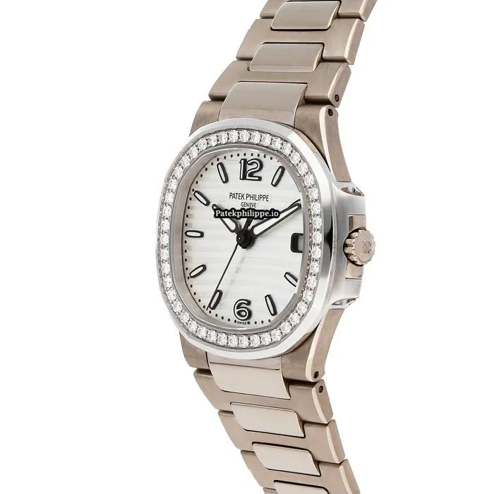 Alternative view of Patek Philippe Nautilus 7010/1g-011 32MM White Gold Case Quartz