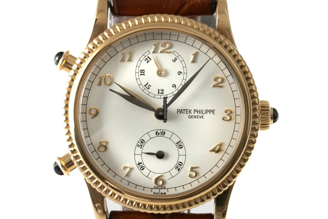 Patek Philippe Travel Time 4864j-010 29.5MM Yellow Gold Case Manual Winding
