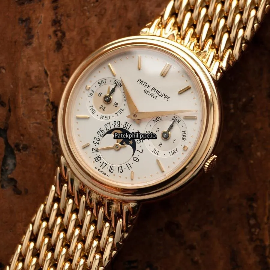 Alternative view of Patek Philippe Perpetual Calendar 3945 36MM Yellow Gold Case Automatic