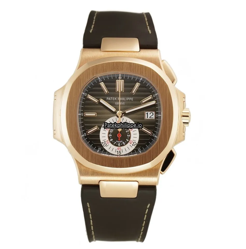 Alternative view of Patek Philippe Nautilus 5980r-001 41MM Rose Gold Case Automatic