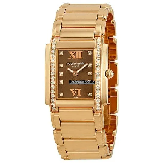 Patek Philippe Twenty-4 4910/11r-011 25x30MM Rose Gold Case Quartz
