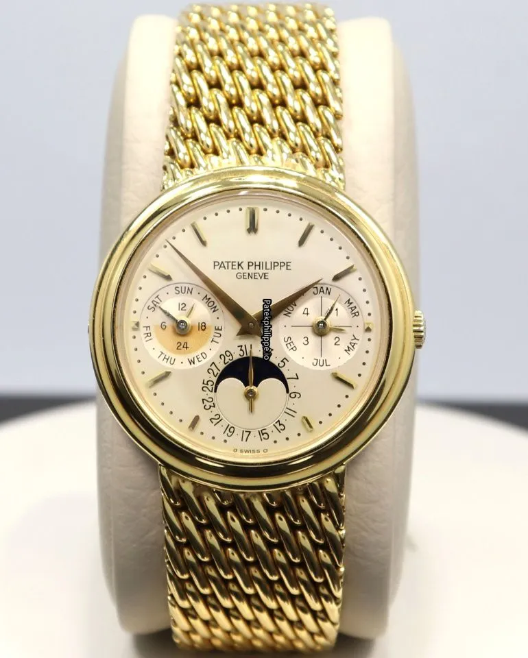 Alternative view of Patek Philippe Perpetual Calendar 3945 36MM Yellow Gold Case Automatic