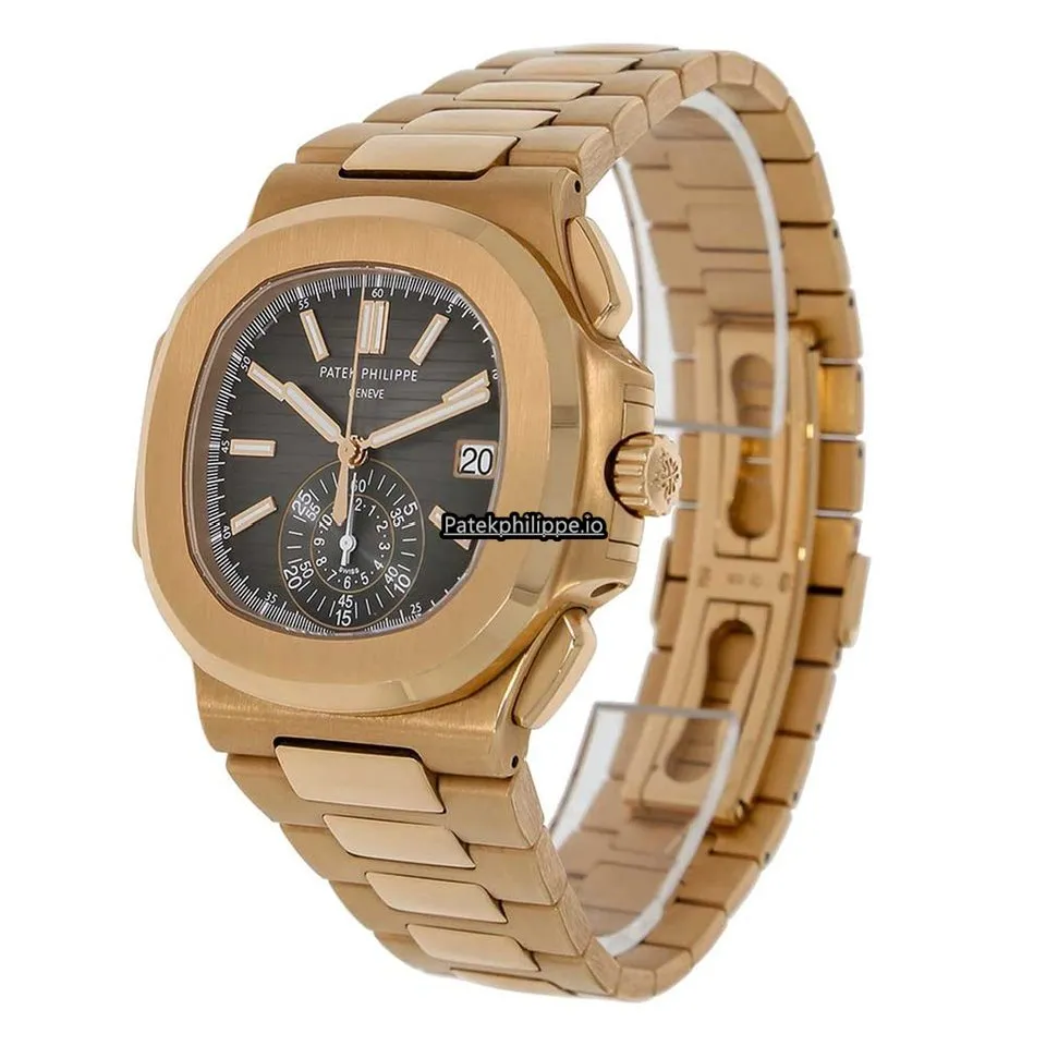 Alternative view of Patek Philippe Nautilus 5980/1r-001 40MM Rose Gold Case Automatic