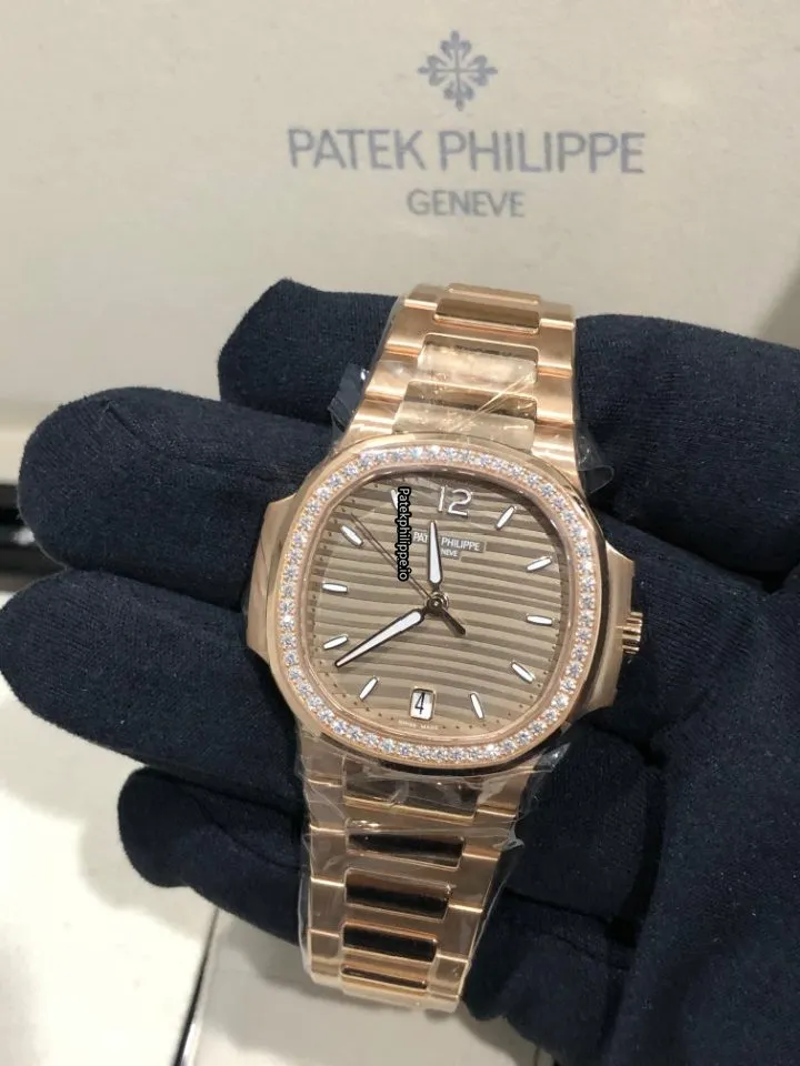Patek Philippe Nautilus 7118/1200r-010 35.2MM Rose Gold Case Automatic