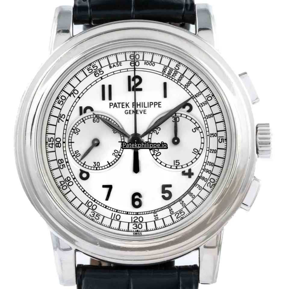 Alternative view of Patek Philippe Chronograph 5070g-001 42MM White Gold Case Manual Winding