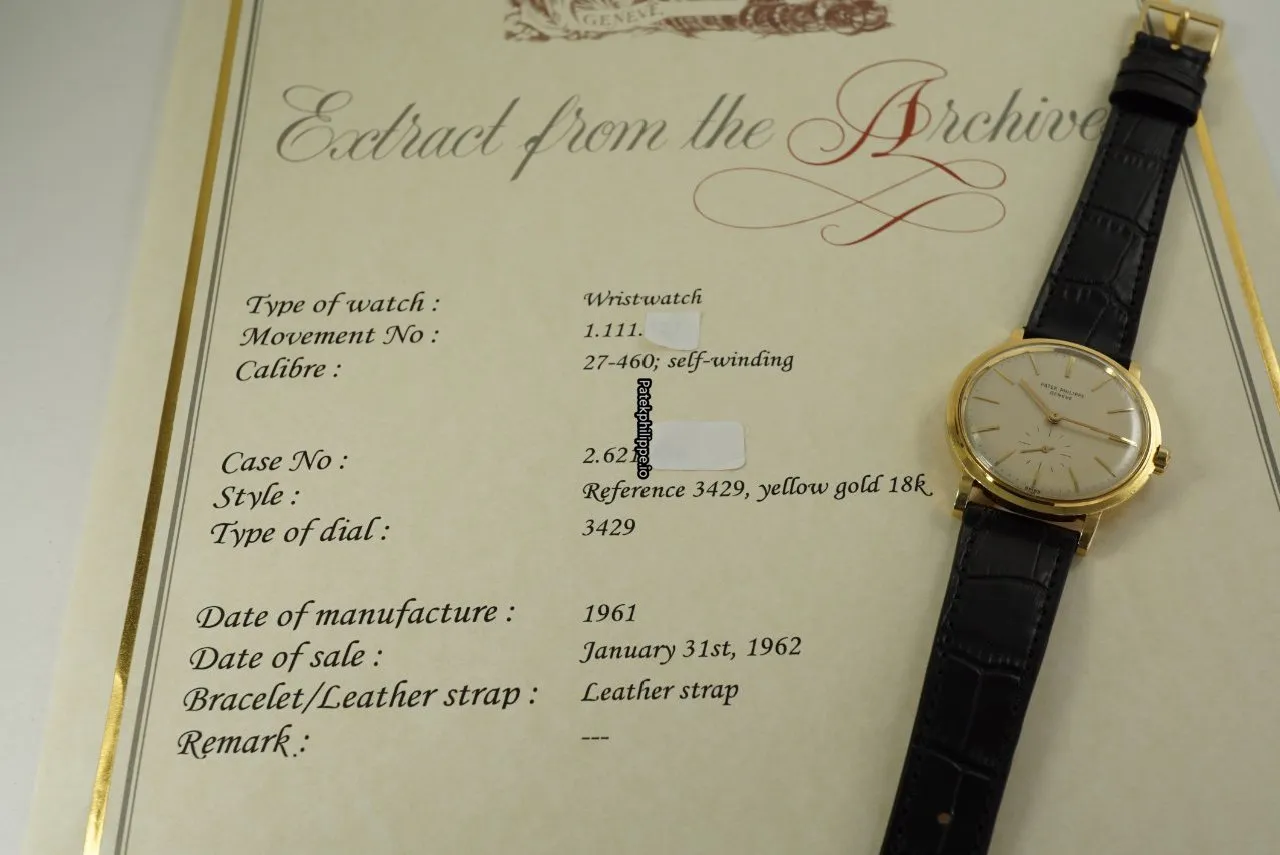 Patek Philippe Calatrava 3429 35x40MM Yellow Gold Case Automatic