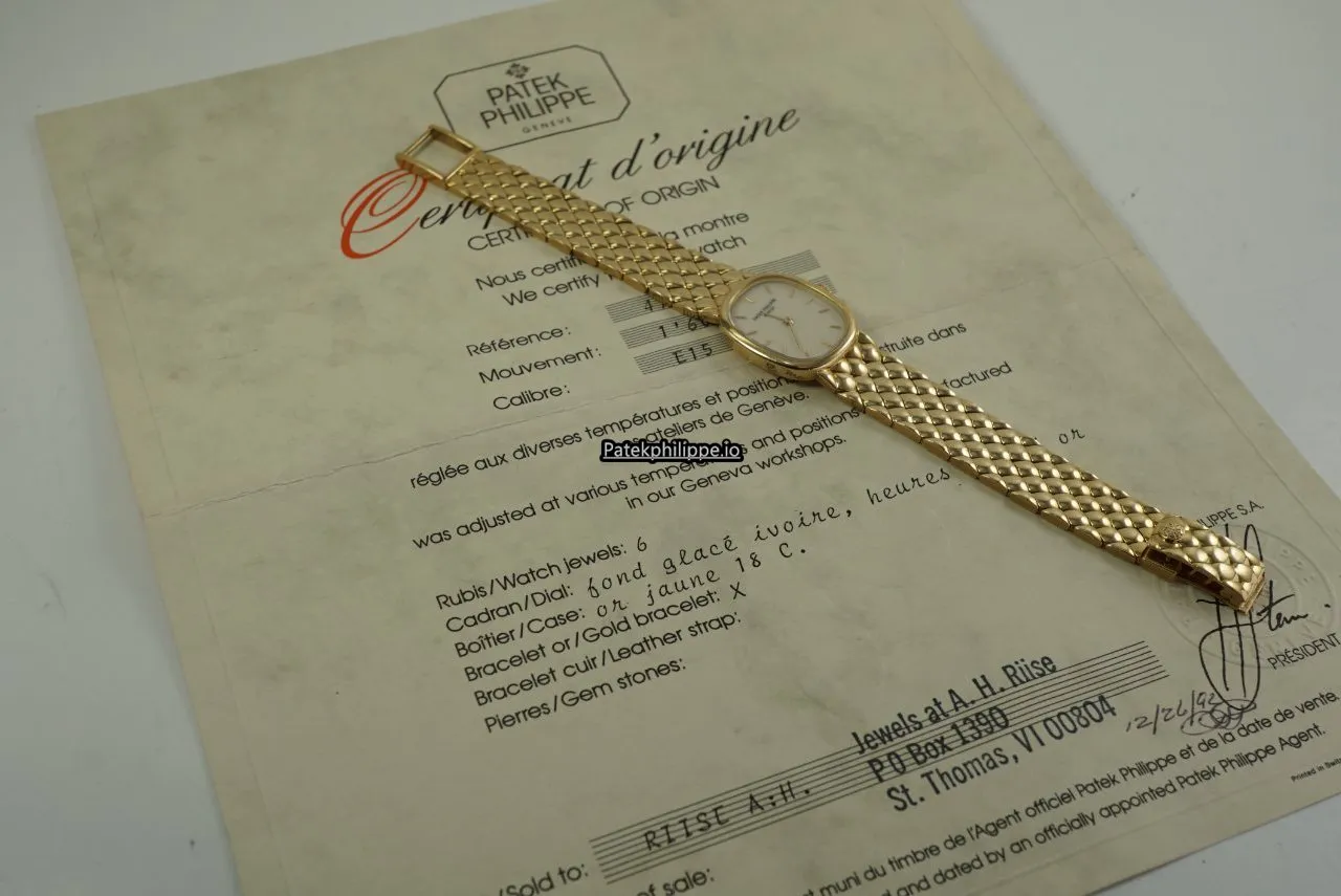 Alternative view of Patek Philippe Golden Ellipse 19x24MM Yellow Gold Case Quartz