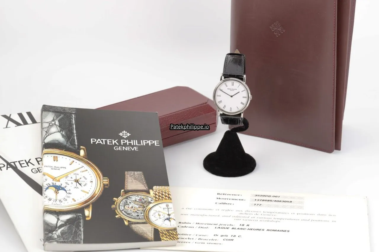 Alternative view of Patek Philippe Calatrava 3520dg-001 33MM White Gold Case Manual Winding