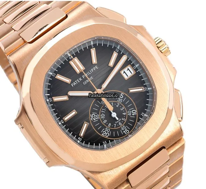 Alternative view of Patek Philippe Nautilus 5980/1r-001 40.5MM Rose Gold Case Automatic