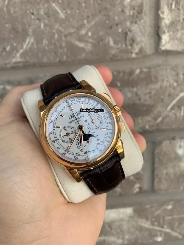 Alternative view of Patek Philippe Perpetual Calendar 5970r-001 40MM Rose Gold Case Manual Winding