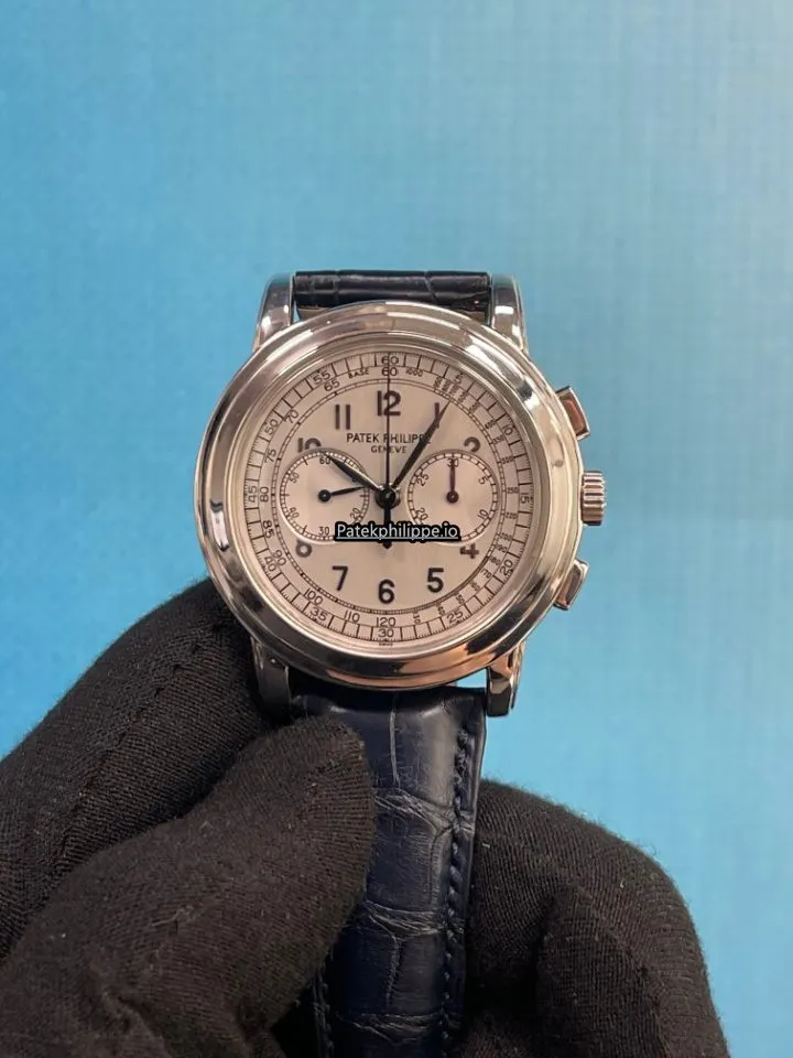 Alternative view of Patek Philippe Chronograph 5070g-001 42MM White Gold Case Manual Winding