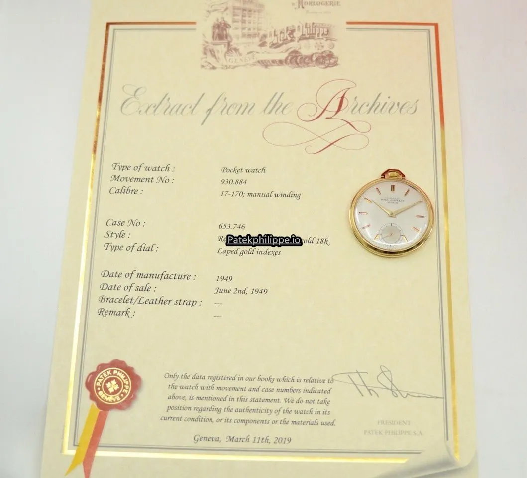 Alternative view of Patek Philippe Vintage 45MM Yellow Gold Case Manual Winding