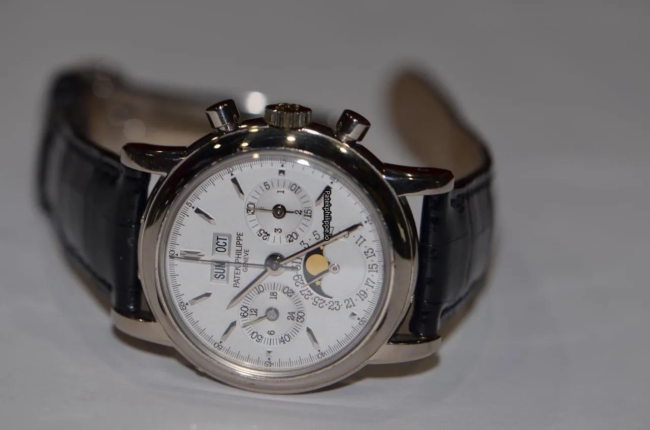 Alternative view of Patek Philippe Perpetual Calendar 3970g 36MM White Gold Case Manual Winding