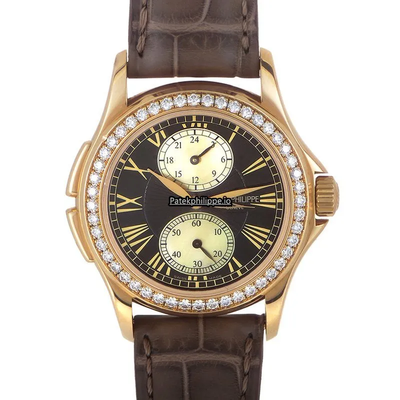 Alternative view of Patek Philippe Travel Time 4934r 35MM Yellow Gold Case Manual Winding