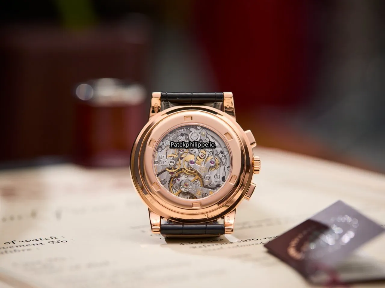 Alternative view of Patek Philippe Chronograph 5070r-001 42MM Rose Gold Case Manual Winding