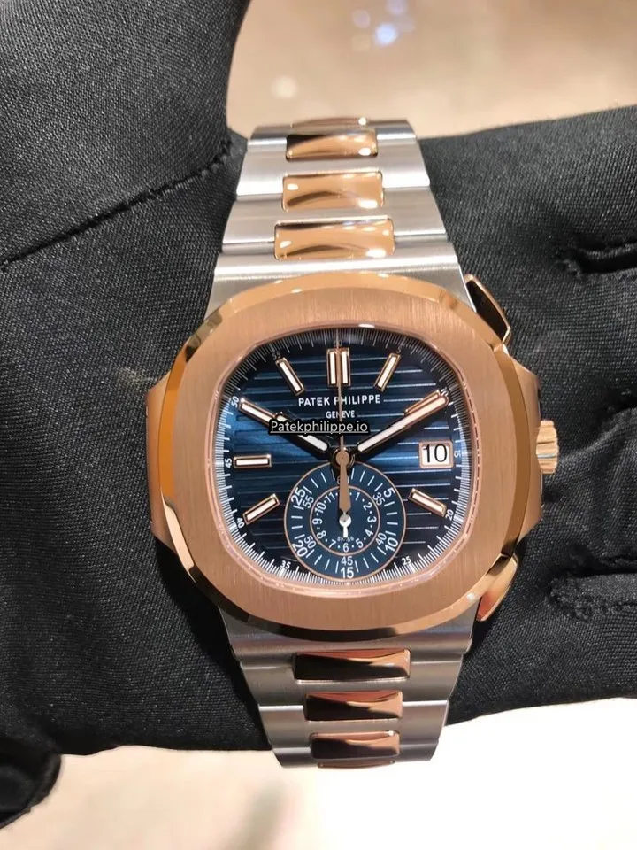 Alternative view of Patek Philippe Nautilus 5980/1ar-001 40.5x38.5MM Gold/steel Case Automatic