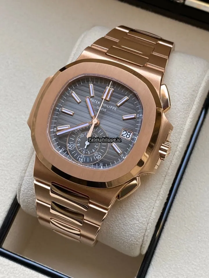 Alternative view of Patek Philippe Nautilus 5980/1r-001 40.5MM Rose Gold Case Automatic