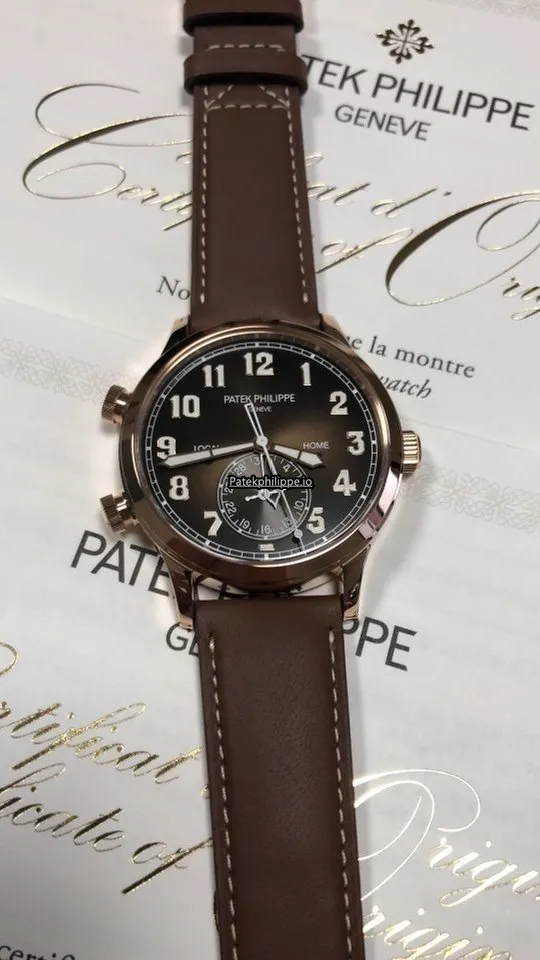 Alternative view of Patek Philippe Travel Time 5524r-001 42MM Rose Gold Case Automatic