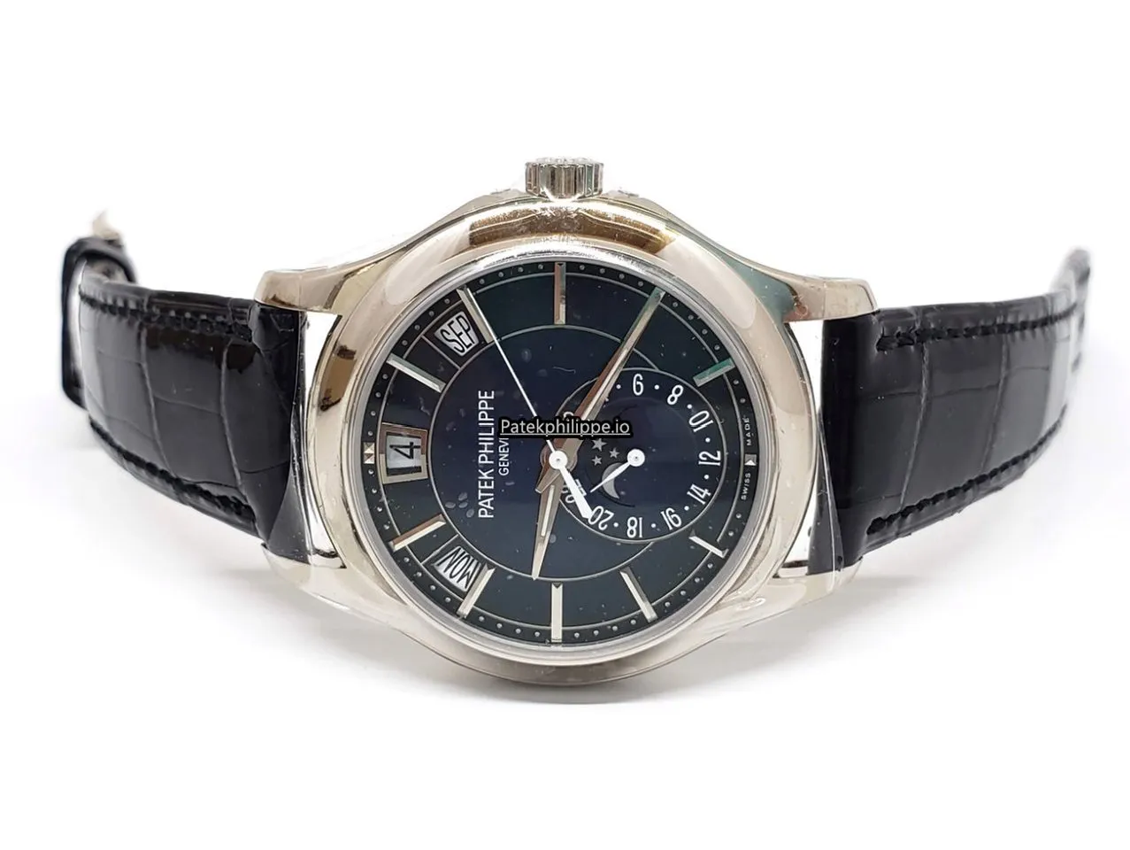 Alternative view of Patek Philippe Annual Calendar 5205g-013 White Gold Case Manual Winding