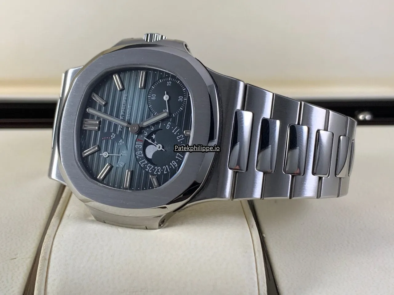Alternative view of Patek Philippe Nautilus 5712/1a-001 40x38MM Steel Case Automatic