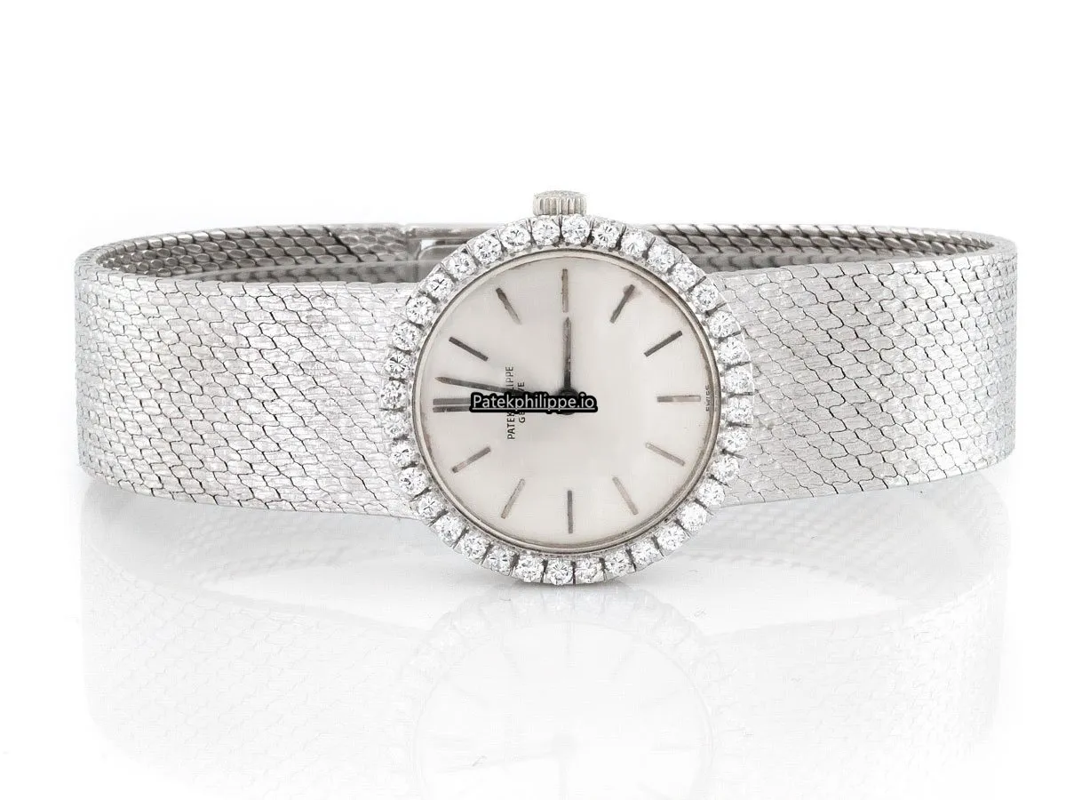 Alternative view of Patek Philippe Calatrava Aug-55 24MM White Gold Case Manual Winding