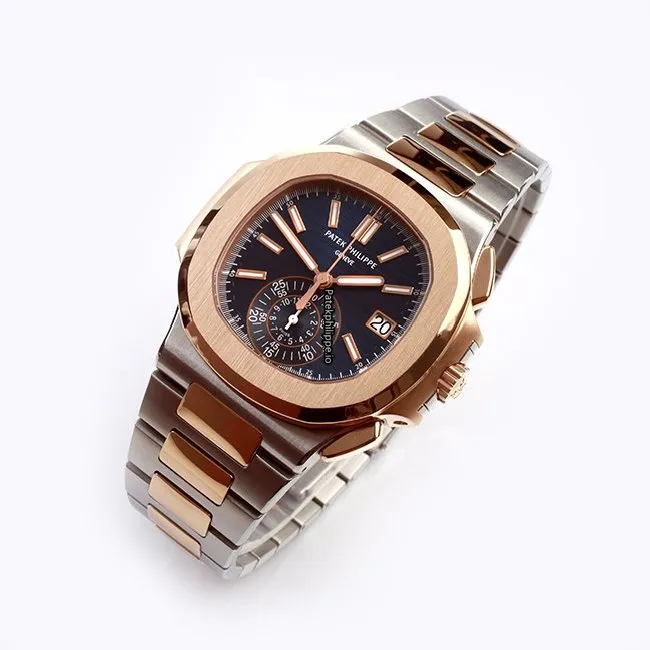 Alternative view of Patek Philippe Nautilus 5980/1ar Gold/steel Case Automatic