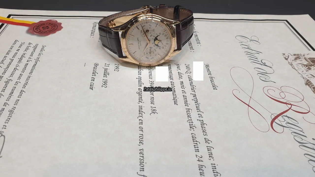 Alternative view of Patek Philippe Perpetual Calendar 3940r 36MM Rose Gold Case Automatic