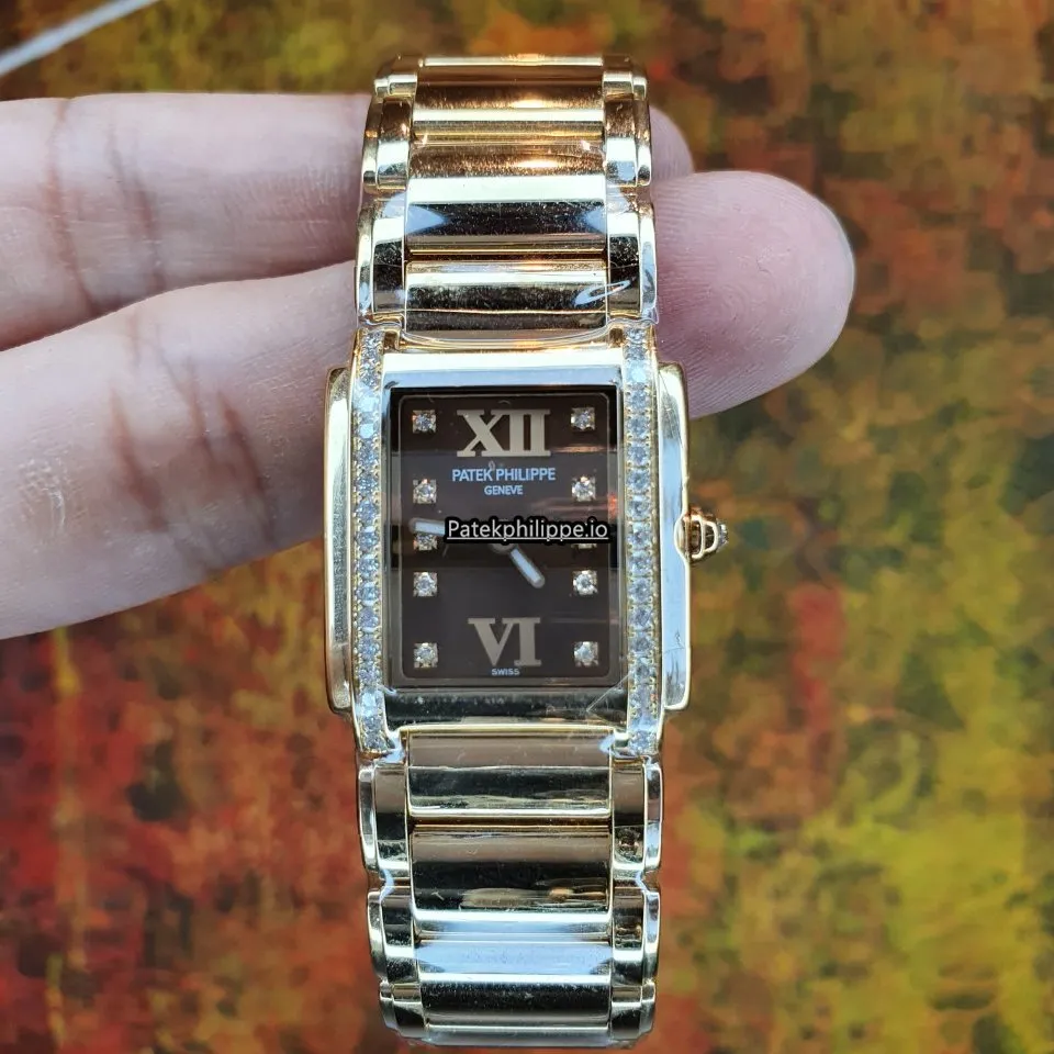 Patek Philippe Twenty-4 4908/11r-010 22x26MM Rose Gold Case Quartz