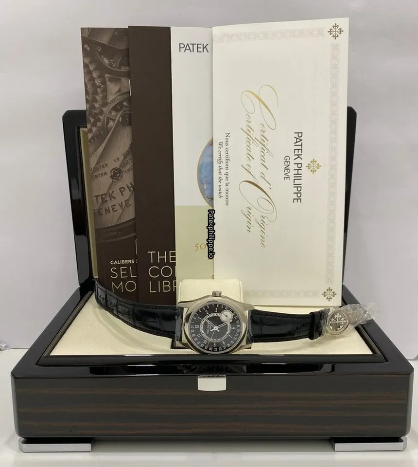 Alternative view of Patek Philippe Calatrava 6006g-001 39MM White Gold Case Automatic