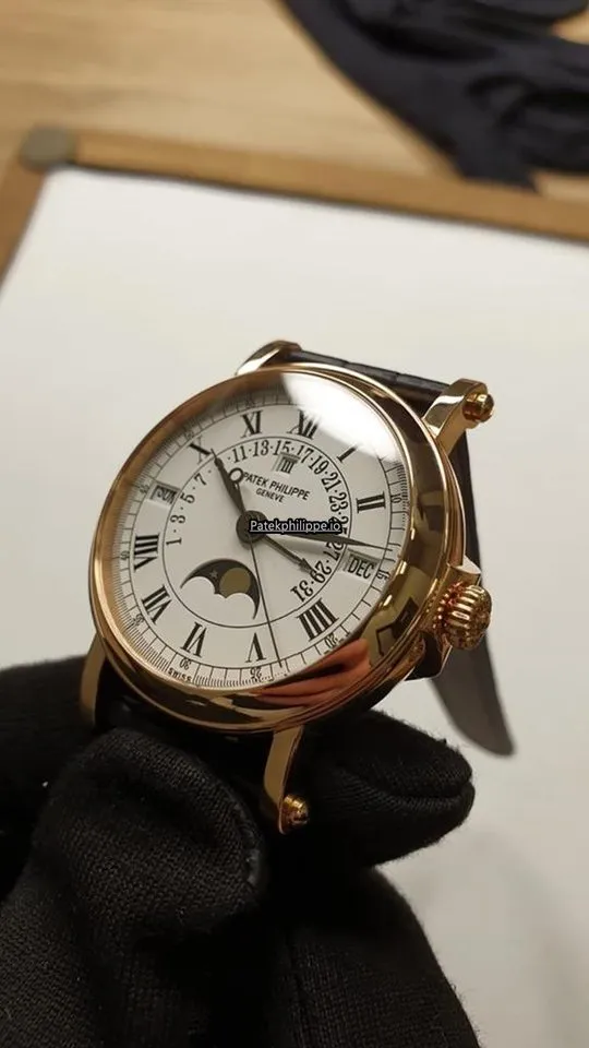 Alternative view of Patek Philippe Perpetual Calendar 5059r 36MM Rose Gold Case Automatic