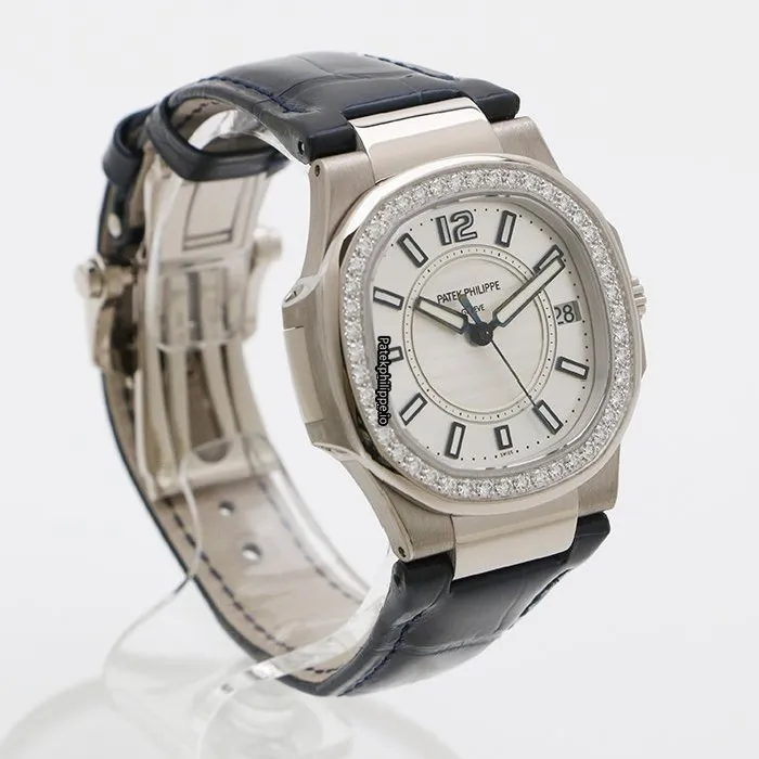 Alternative view of Patek Philippe Nautilus 7010g-001 32MM White Gold Case Quartz