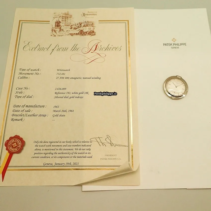 Patek Philippe 782 40MM White Gold Case Manual Winding