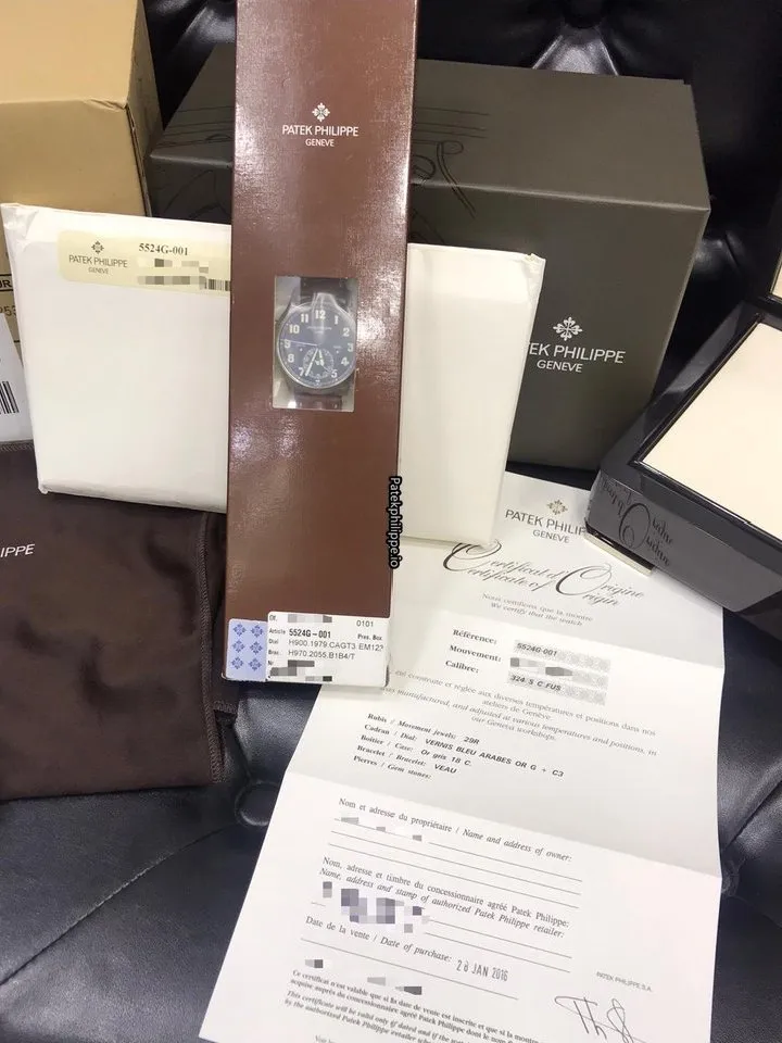 Patek Philippe Travel Time 5524g-001 42MM White Gold Case Automatic