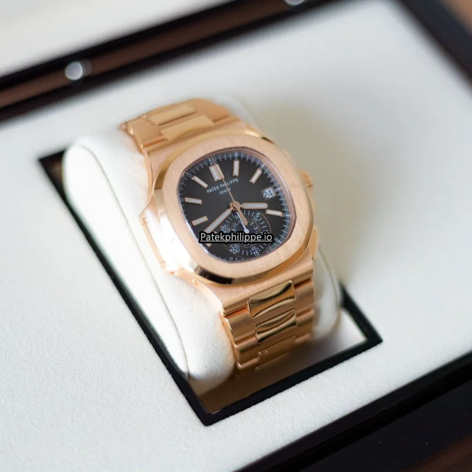 Alternative view of Patek Philippe Nautilus 5980/1r-001 40.5MM Rose Gold Case Automatic