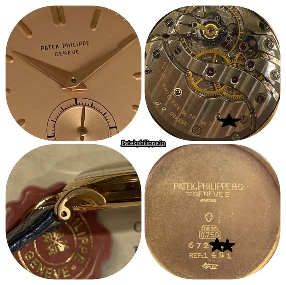Alternative view of Patek Philippe Calatrava 1491 34MM Rose Gold Case Manual Winding