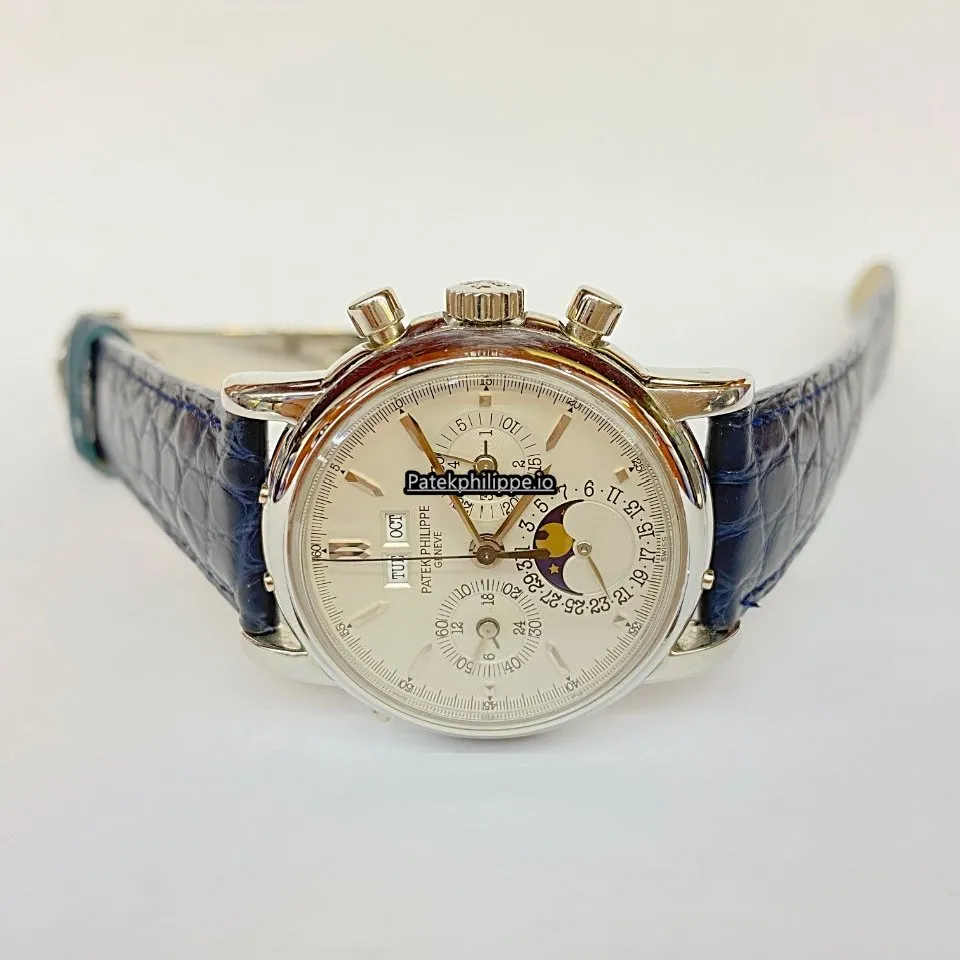 Alternative view of Patek Philippe Perpetual Calendar 3970ep 36MM Platinum Case Manual Winding