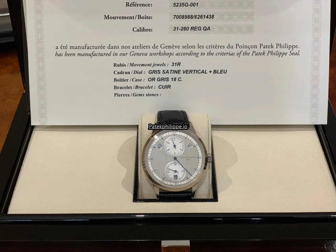 Alternative view of Patek Philippe Annual Calendar 5235g-001 40.5MM White Gold Case Automatic
