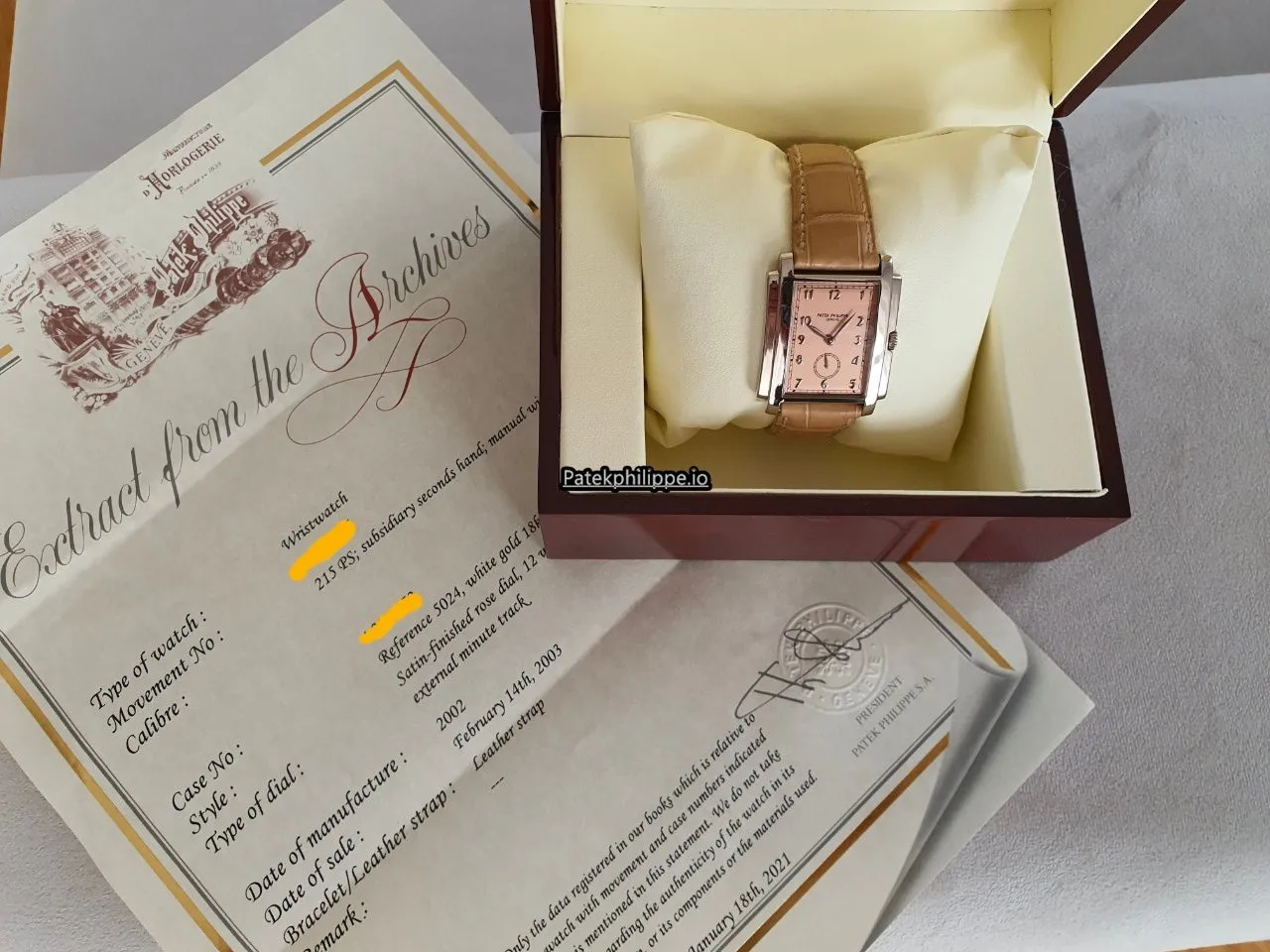 Alternative view of Patek Philippe Gondolo 5024g 30x38MM White Gold Case Manual Winding
