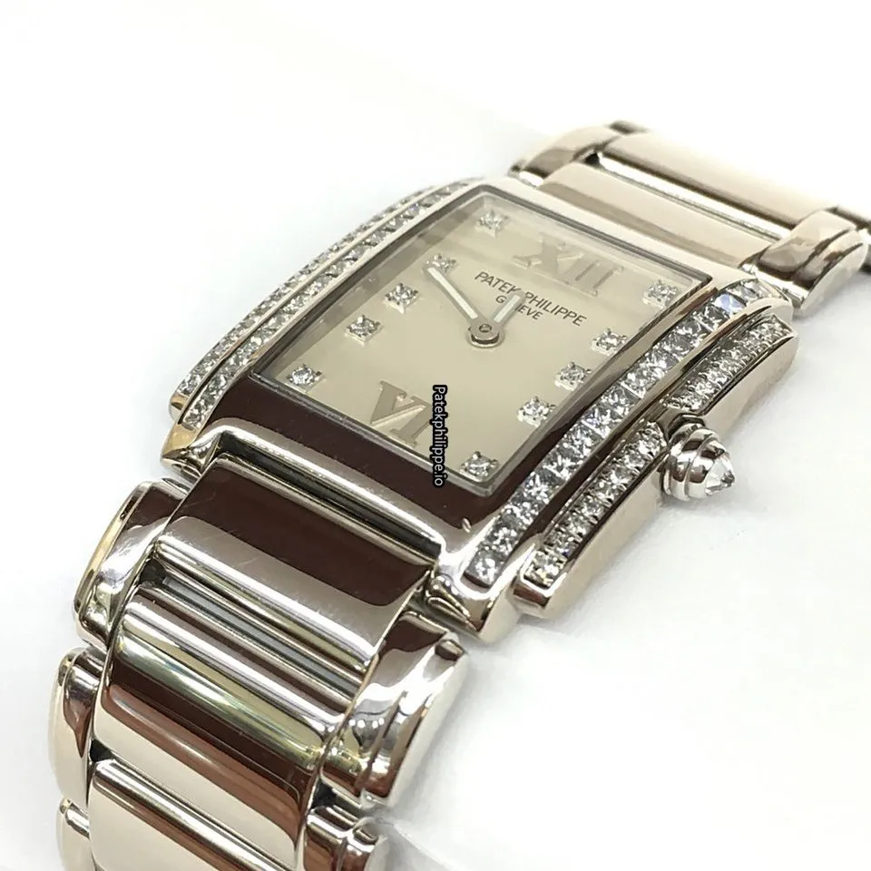 Alternative view of Patek Philippe Twenty-4 4910-g/001 22x26.3MM White Gold Case Quartz