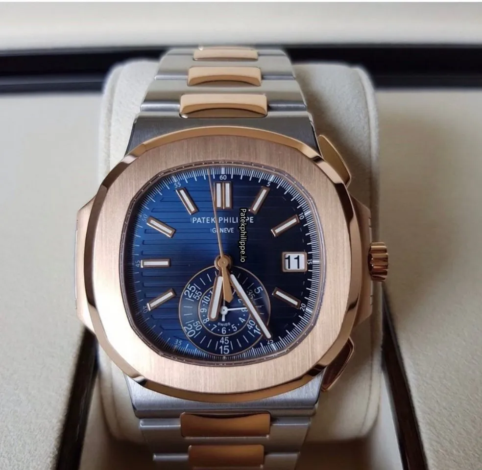Alternative view of Patek Philippe Nautilus 5980/1ar-001 40.5x38.5MM Gold/steel Case Automatic