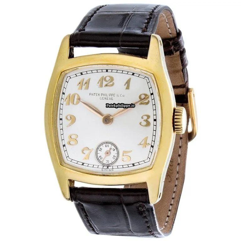 Patek Philippe Vintage No. 7 Cushion 38x30MM Yellow Gold Case Manual Winding