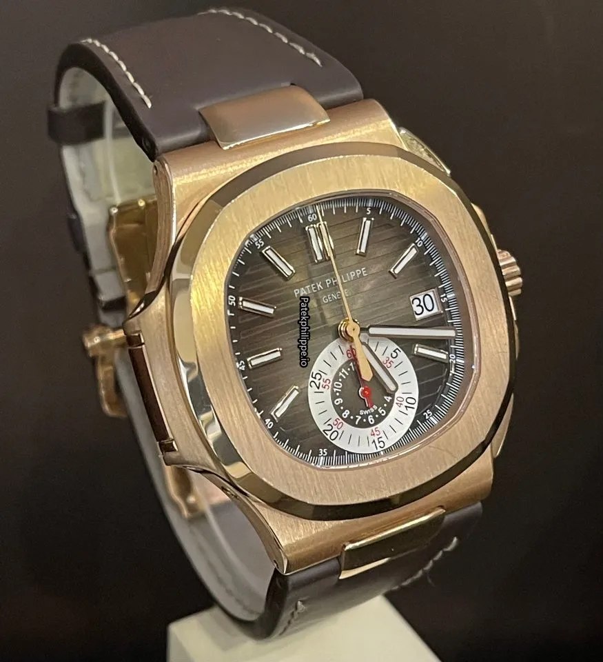 Alternative view of Patek Philippe Nautilus 5980r-001 40.5MM Rose Gold Case Automatic